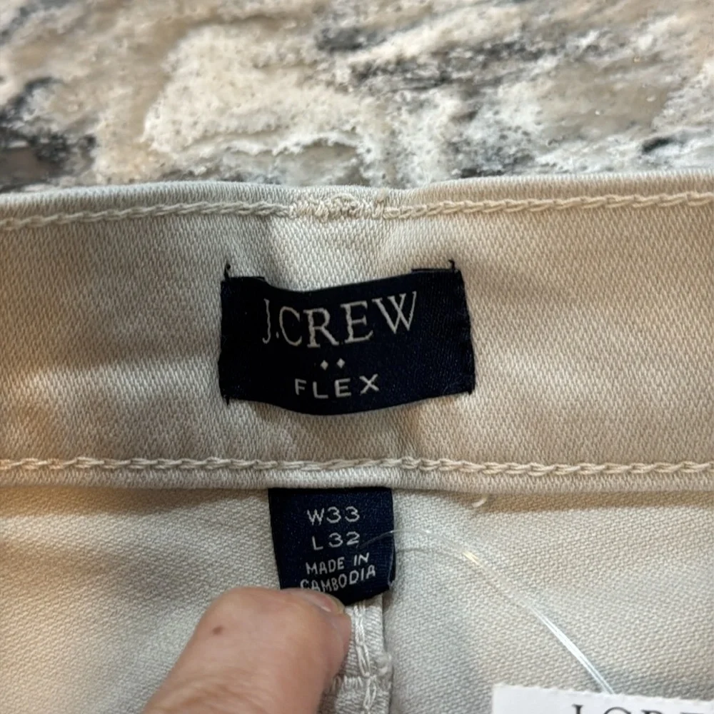 J.Crew Flex Slim Jeans Off White Stretch Denim 33x32 NWT Men’s